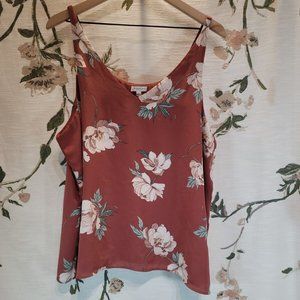 R Essentials Sleeveless Rose Pink Floral Blouse Women's XXL